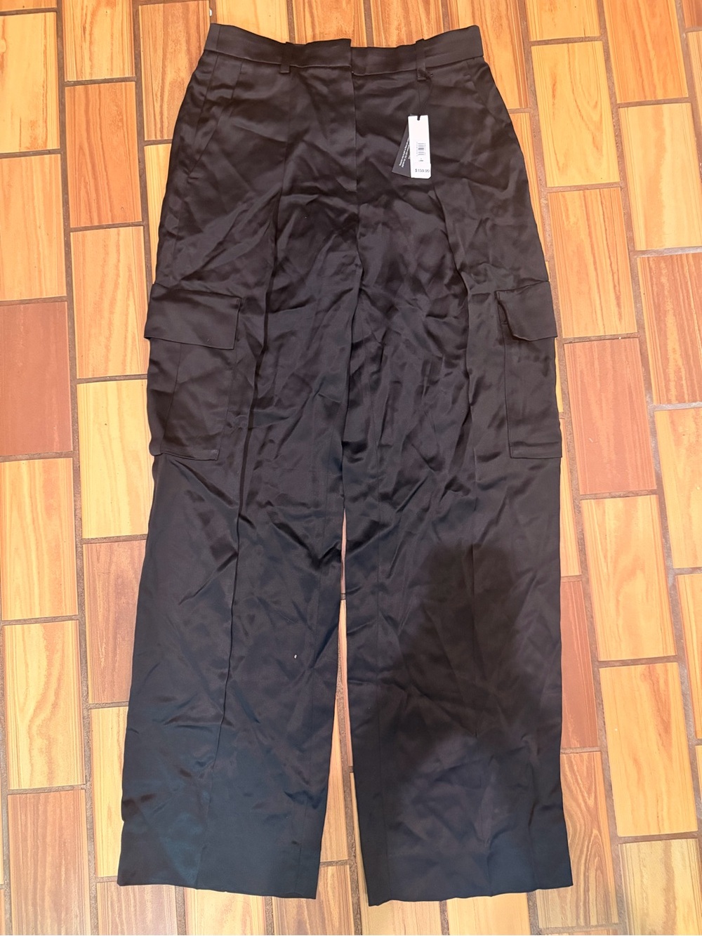 Banana Republic Women's Black Wide-Leg Cargo Trousers